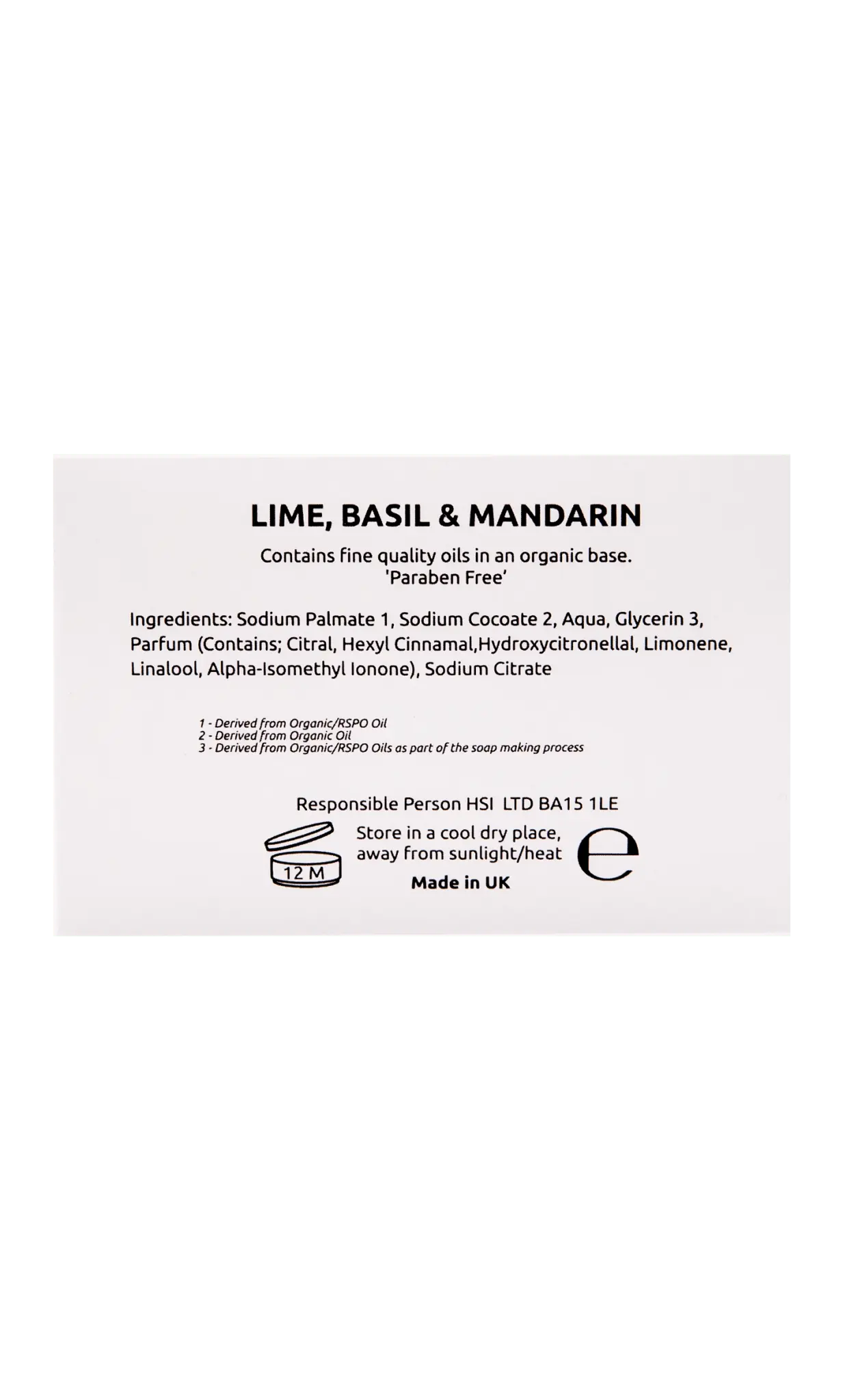 Lime, Basil & Mandarin Soap