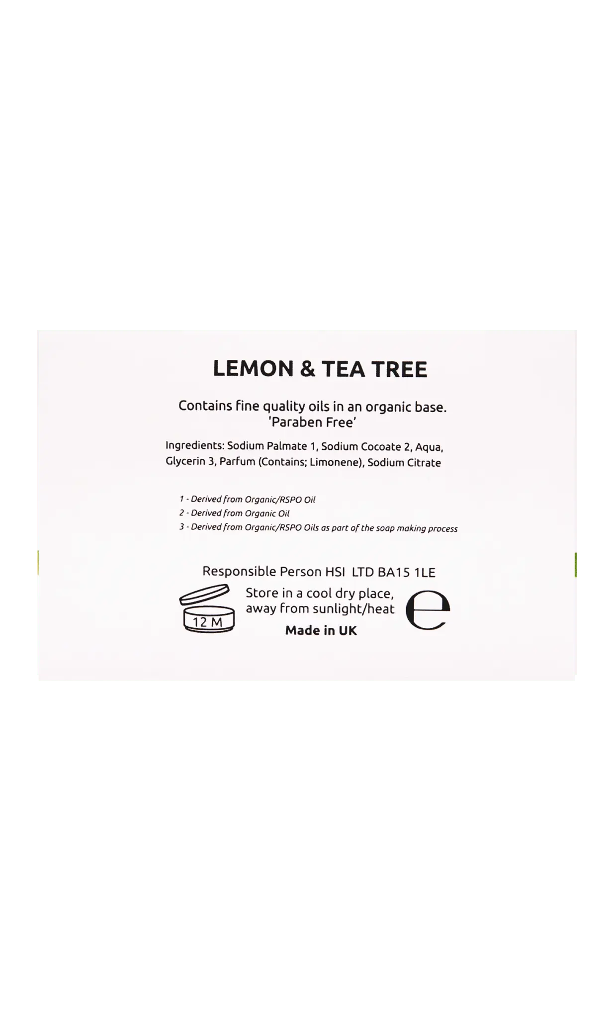 Lemon & Tea Tree Soap back